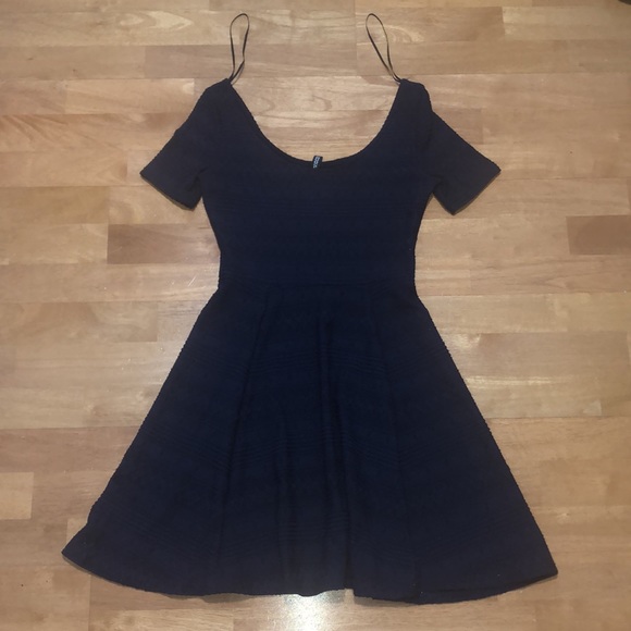 H&M Navy Fit and Flare Dress XS - Picture 2 of 5